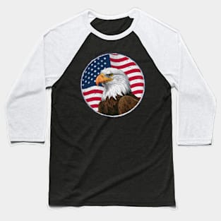 Eagle's Gaze Patriotic Flag Baseball T-Shirt